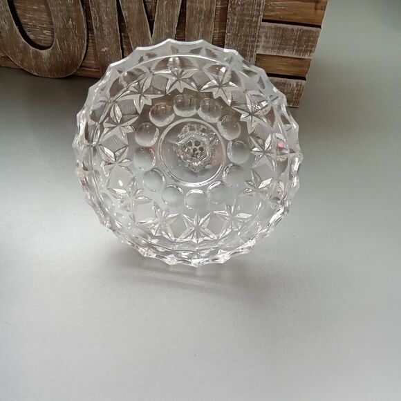 Cut Lead Crystal Footed Coveredsugar Etched Floral Design‎ - Picture 12 of 14